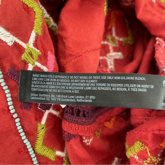 Anthropologie Embroidered Statement Mini Dress Light Red Large NWT - Picture 15 of 17